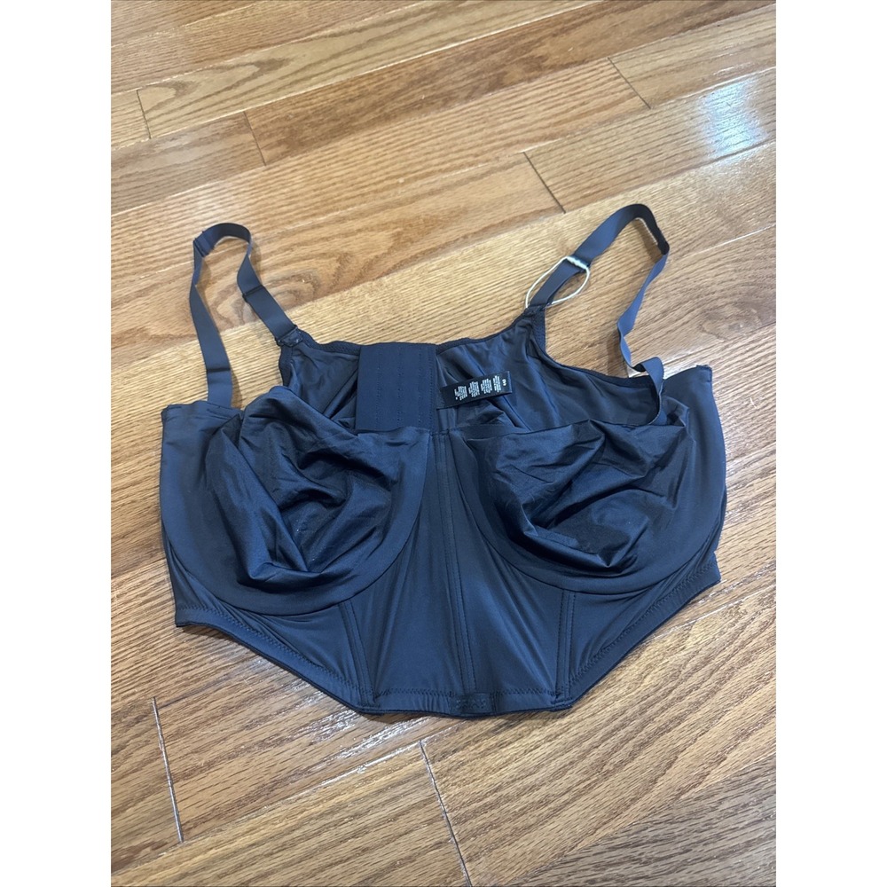 SKIMS Corset Bra Collection Balconette Bra Size 44D Color Onyx Black NEW